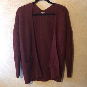 Maroon sweater cardigan